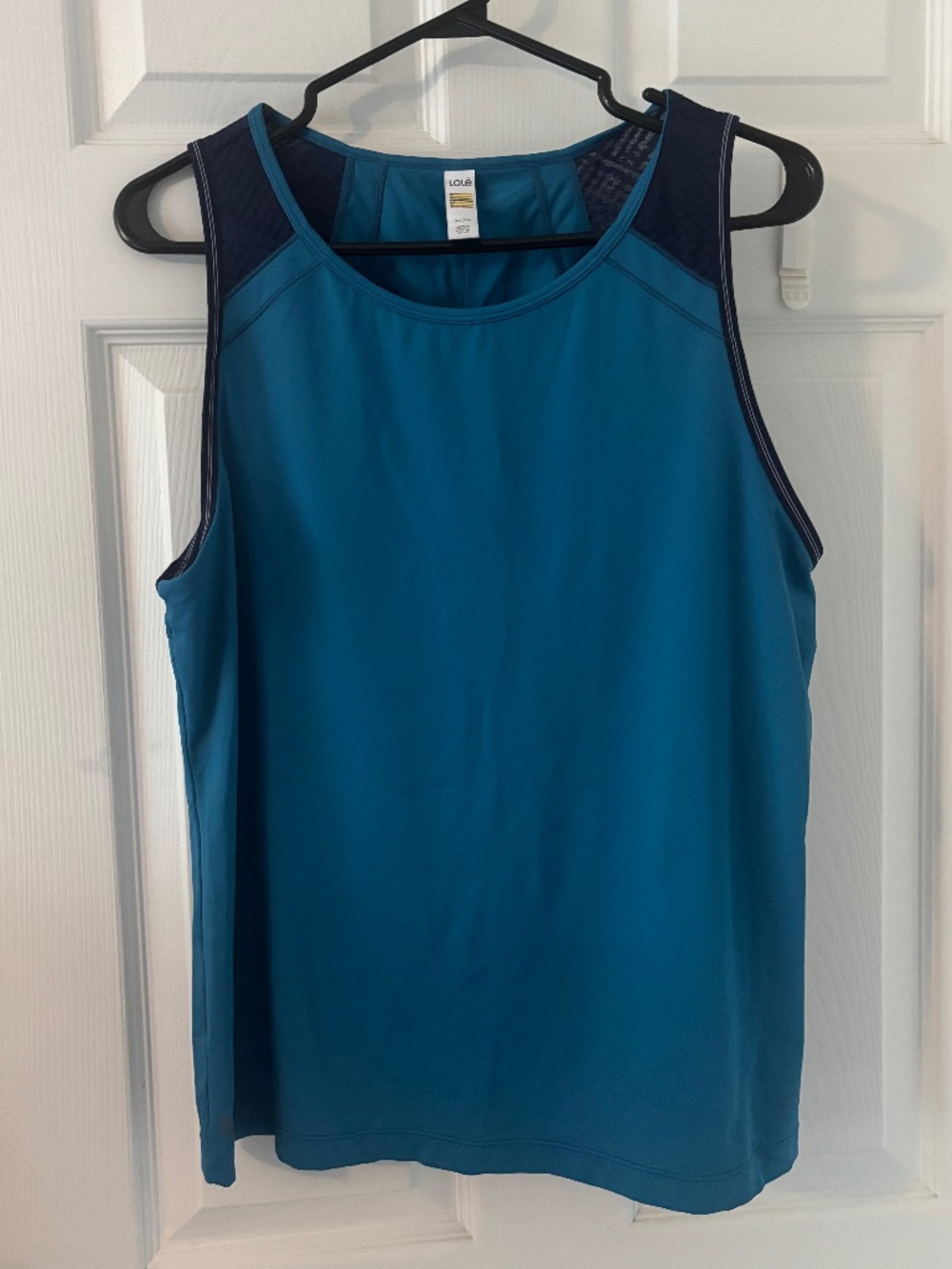 Lolë Teal Blue Mesh Shoulder Activewear Tank Top Women’s XL